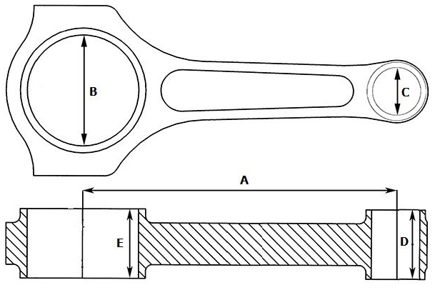 connecting rod Exact Dimensions