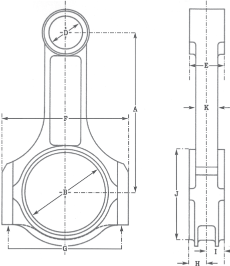 Connecting Rod Nissan RB28 drawing