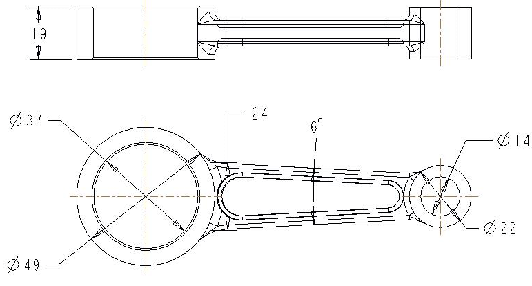 connecting rod size drawing