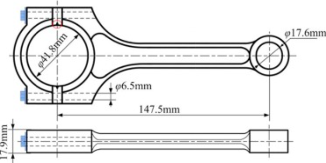 Connecting Rod Toyota Supra 2JZ HD Series drawing