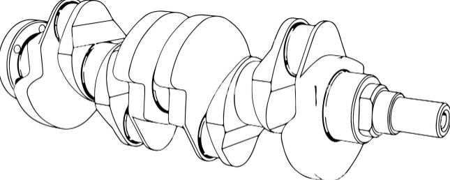 Crankshaft Holden V8 308 304 5.0L drawing