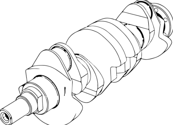 Crankshaft BMW 2.3L M3 S14B23 drawing