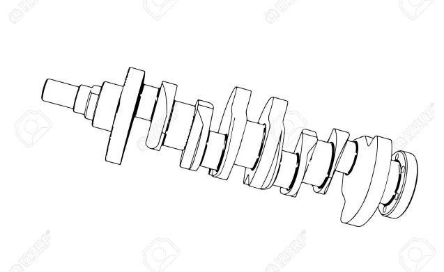 Crankshaft BMW 2.5L M3 S14B25 drawing